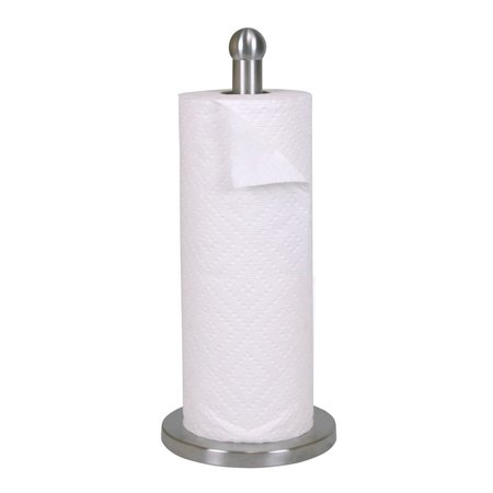 HOME BASICS Home Basics Free-Standing Stainless Steel Paper Towel Holder with Weighted Base, Silver ZOR96245
